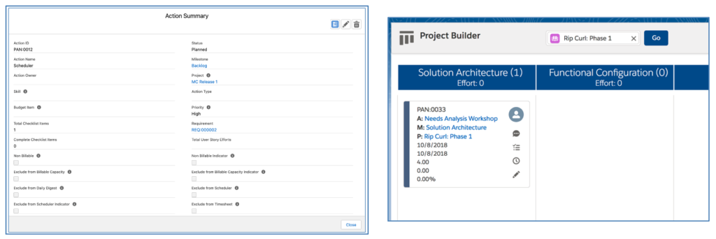 Project Builder Action Modal