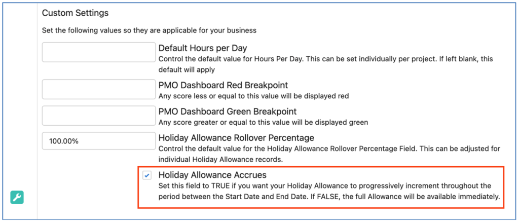 52. Holiday Accruals Setting