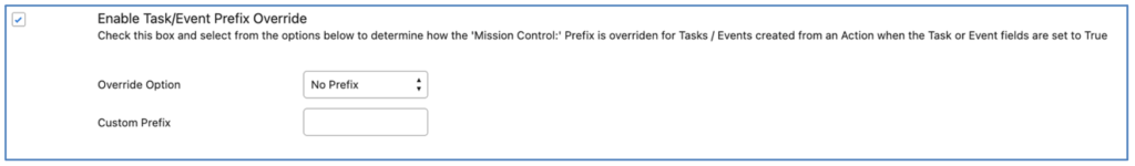 Mission Control Salesforce Project Management 12. Task and Event Prefix with No Prefix