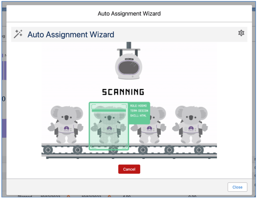 Mission Control Salesforce Project Management 3. Auto Assignment Wizard Scanning