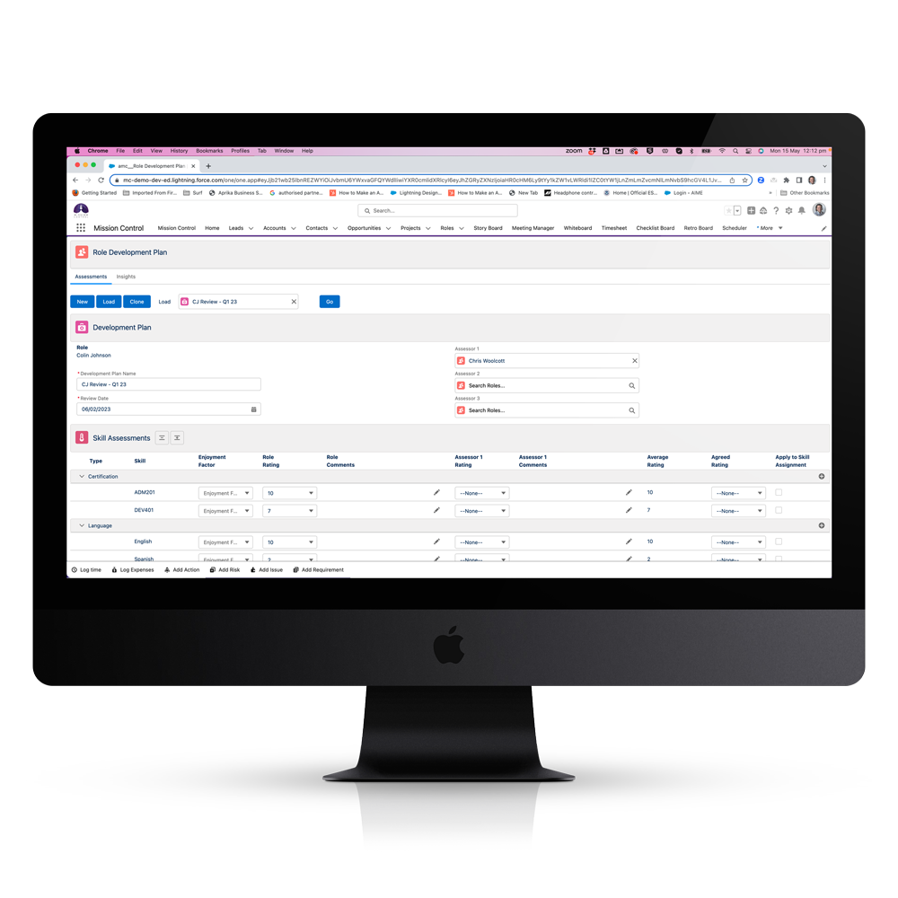 Skills Development Planner Assessment Tab