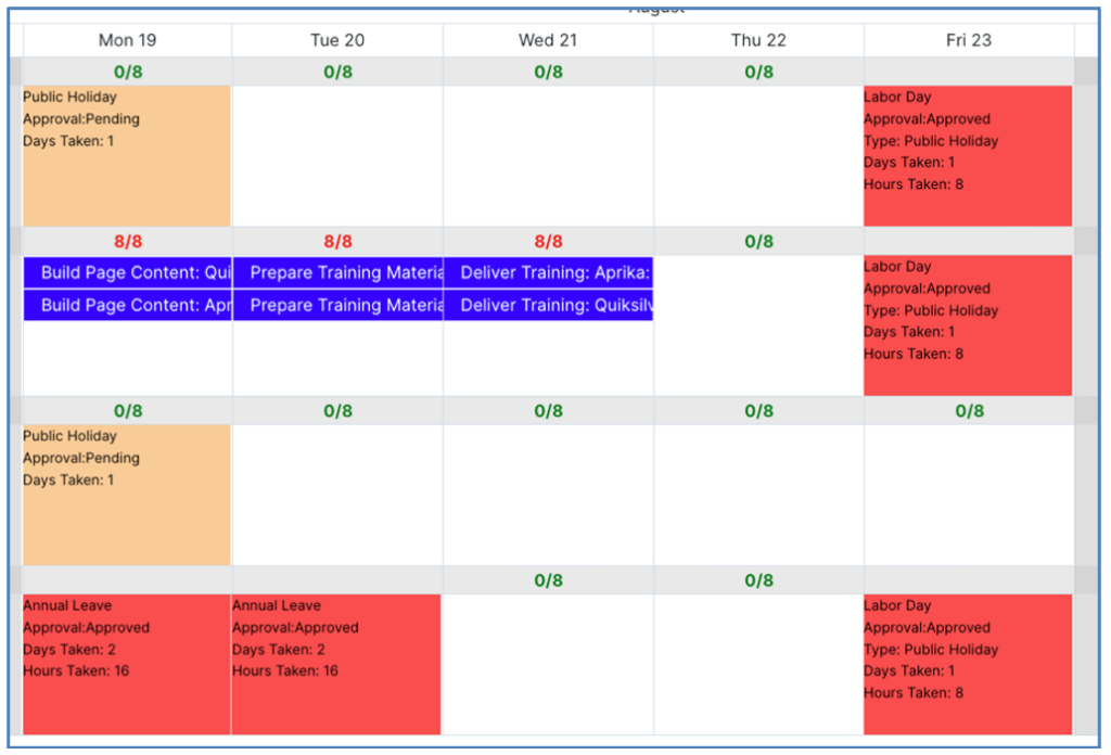 30. Scheduler Holiday Display Default