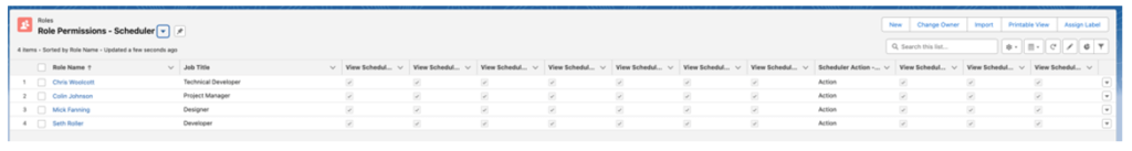 41. Role Scheduler Settings List View