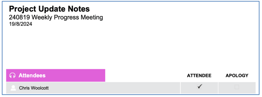 64. Meeting Notes Header Title Custom