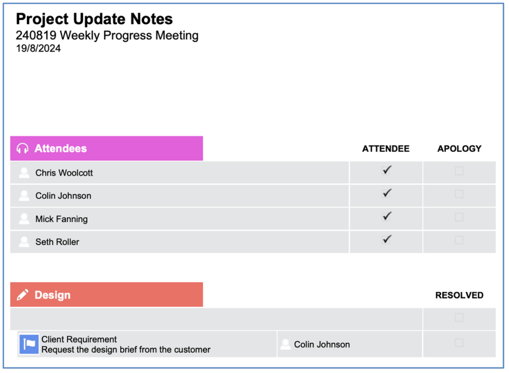 69. Meeting Notes Display Attendees Default