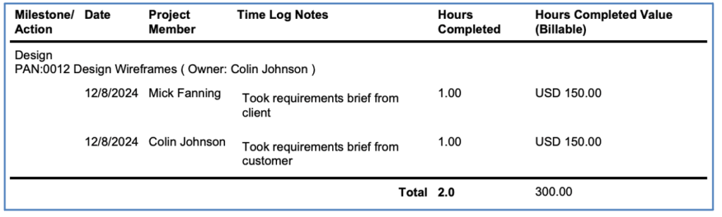 81. Billing Event Time Log Appendix Default