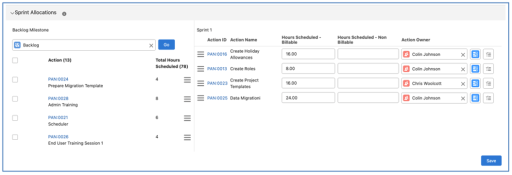 13. Sprint Board Sprint Allocations Mission Control Salesforce Project Management