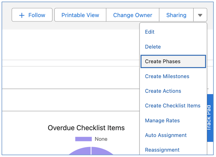 1. Create Phases Button Mission Control Salesforce Project Management