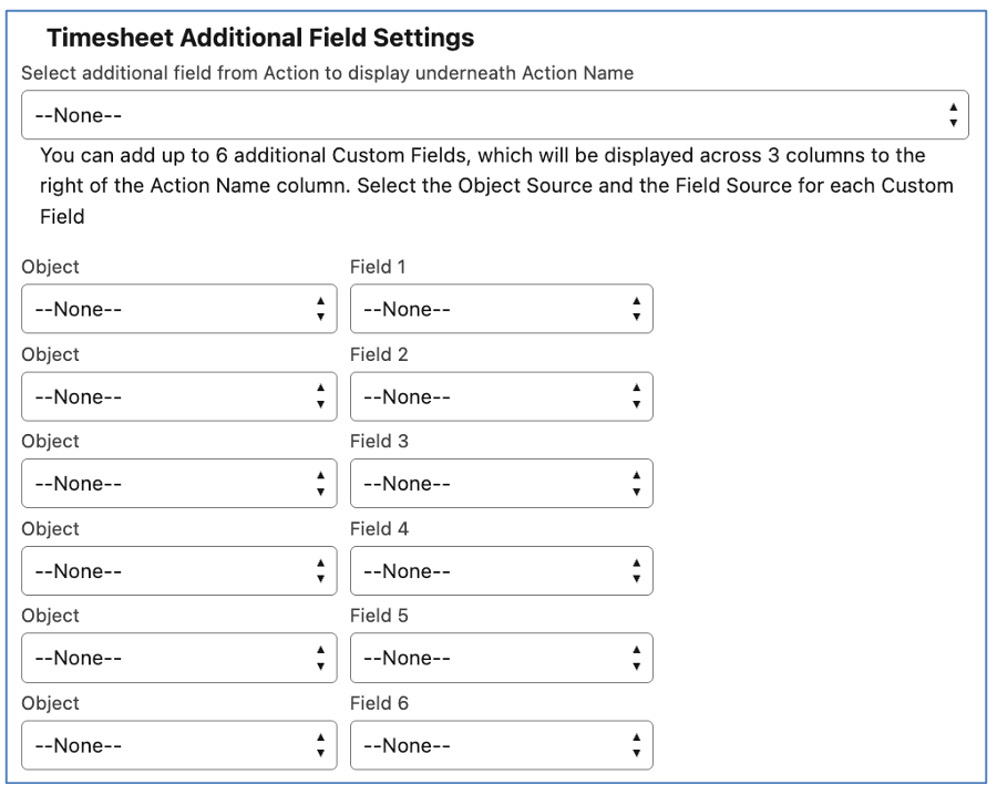 25. Timesheet Additional Field Settings Mission Control Salesforce Project Management