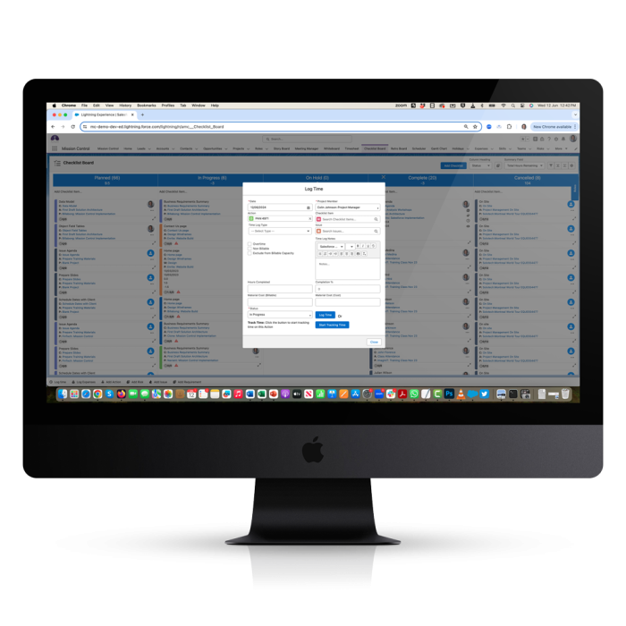 Project Management Checklist-Board-Log-Time