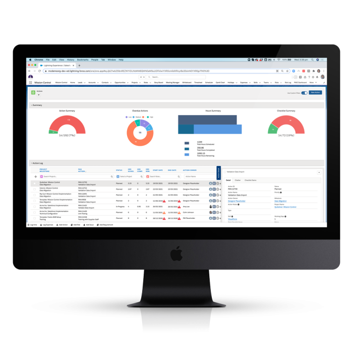 Mission Control Project Management Salesforce Monitor_Action_Pad